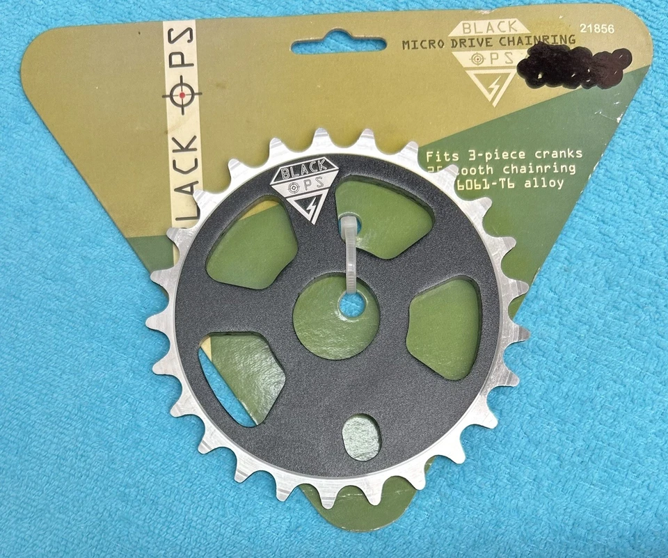 BLACK OPS BMX 25 TOOTH SPROCKET 3 PC CRANK CHAINRING BLACK MICRO DRIVE 6061-T6 - Image 2 of 4