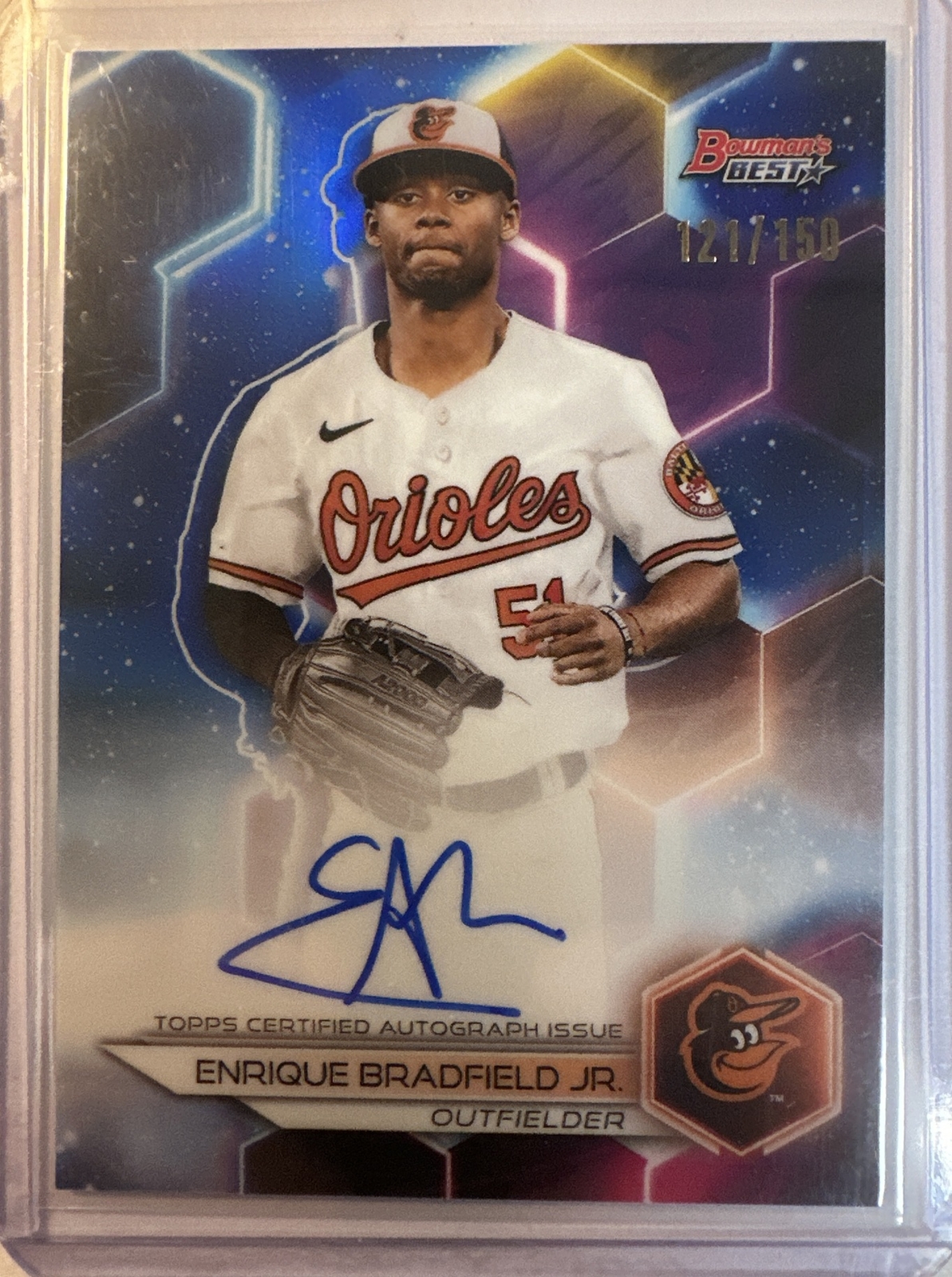 2023 Bowman's Best Enrique Bradfield Jr. Best of 2023 Auto Blue Refractor /150