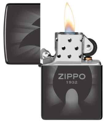 Zippo 46175, Zippo Flame Icon 1932 Design, High Polish Black