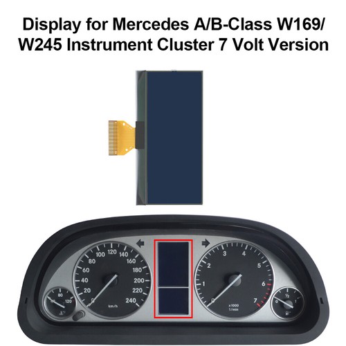 Display für Mercedes A/B-Klasse W169 W245 Kombiinstrument 7 Volt Version