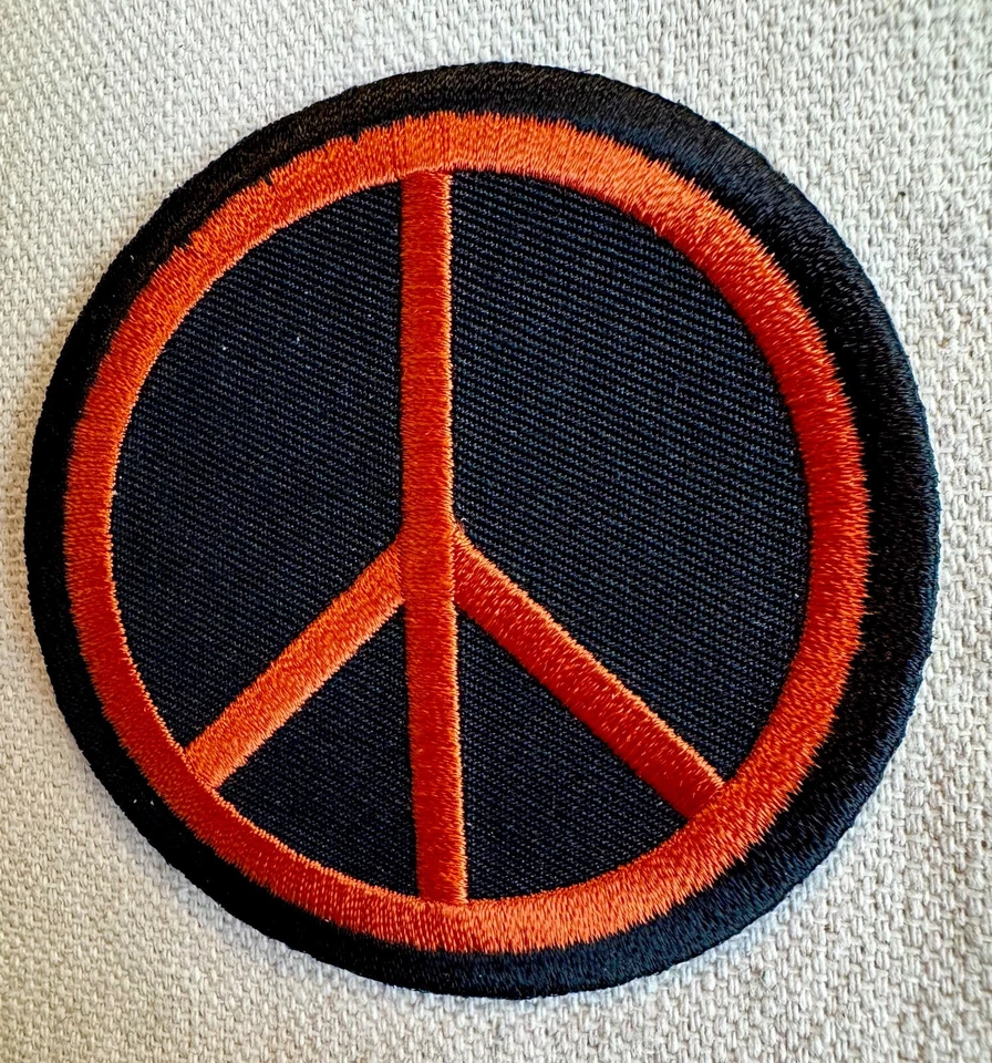 PARCHE SIGNO DE PAZ HIPPIE SUMMER LOVE naranja bordado hierro-en APLIQUE EMBLEMA Foto 3 de 4