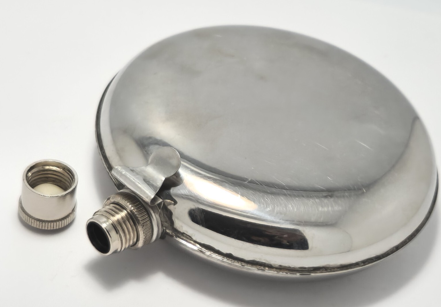 VINTAGE round shape Hip Flask Stainless Steel 7oz Hip Flask eBay