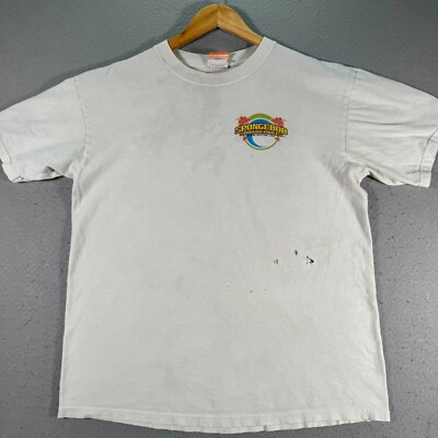 Vintage Nickelodeon Spongebob Squarepants T-Shirt Adult Large White Graphic Surf