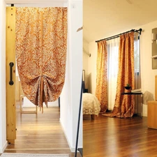 1pc Floral Half Short Tie-Up Curtain Living Room Bedroom Window Drape Home Decor