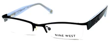NINE WEST NW1006 018 NOS Black Half Rimless Eyeglasses Frame 49-18-130