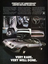 1979 Pontiac 10th Anniversary Trans Am Ad POSTER 24 X 18 Inches Nice!