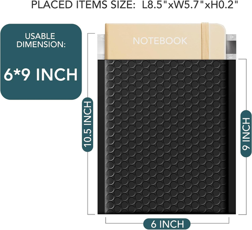 600 Pack Black Bubble Mailers 6x10" Waterproof Self-Seal Envelopes - Picture 2 of 12