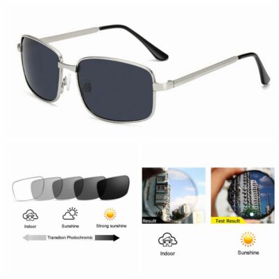 Bifocal Men Rectangle Bifocal Transition Photochromic Reading Glass +1.0 ~+3.0