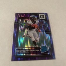 2022 Optic Montrell Washington Denver Broncos Purple Shock Rated Rookie 
