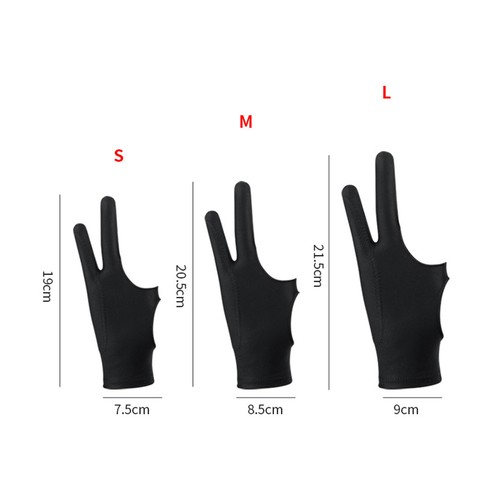 Tablet Drawing Glove Breathable Prevent Smudge 3 Layer 2 Finger Painting G New - Afbeelding 5 van 18