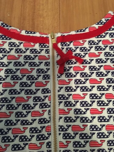 Vineyard Vines Shift Dress American Flag Whale Size 10 Cotton Girls - Picture 6 of 9