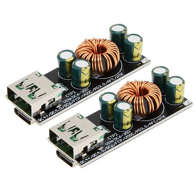 2Pcs 60W DC to USB-C PD Fast Charge 12V/24V Step-Down Power Module
