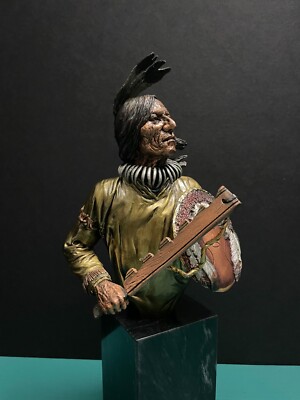 Legends USA Whitten Native American Indian Sioux Warrior Medicine Man Sculpture