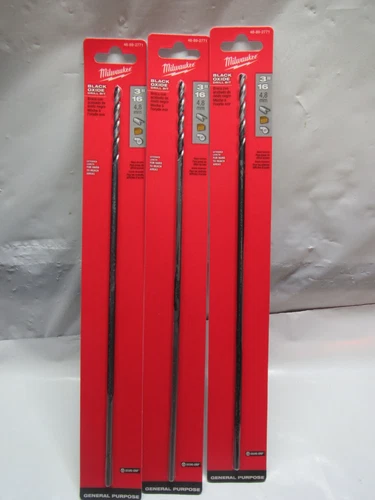 Milwaukee 48-89-2771 Bit 3/16" Black Oxide Aircraft 3 Pack New