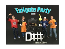 American Diorama Tailgate Party Figurine Set 1/24 Scale Models 4pc