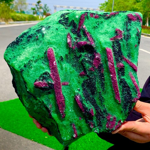 26.13LB Natural green Ruby zoisite (anylite) crystal Chakra Healing Energy - Picture 2 of 18