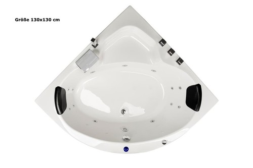 Whirlpool Badewanne Eckwanne mit 13 Massage Düsen LED Touch Display Luxus Wanne - Bild 15 von 25