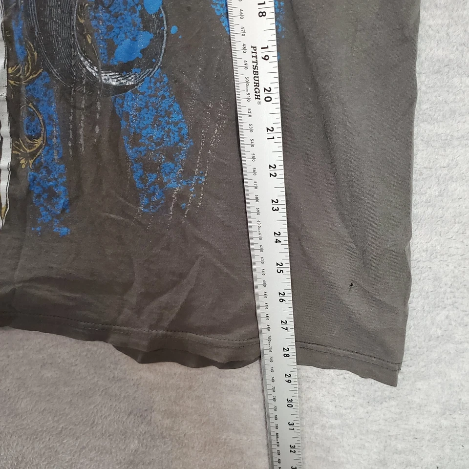 Camiseta DE COLECCIÓN Dominus Hombres Grande Gris Emblema Grunge MMA Gráfico Y2K LEER Foto 4 de 4