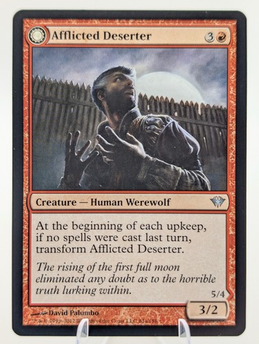 MTG Afflicted Deserter - Werewolf Ransacker Magic Card in a Protective Sleeve - Picture 3 of 3