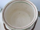 Ceramic Floral Basket weave Bucket/Biscuit Jar lid rattan handle Japan — photo 6