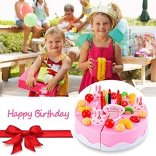 Play Birthday Cake Children's Day Gift Play Food Toy Set DIY Cutting Pretend ...