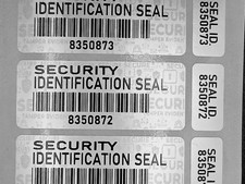 Tamper Evident Security Labels VOID Seal Stickers Serial Barcode X 100 Seals
