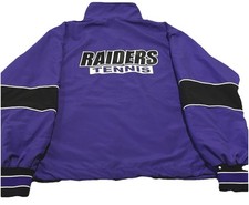 VTG USA made Raiders Tennis Half Zip Pullover Jacket Purple Black M Oversized