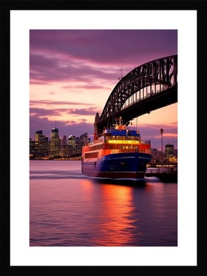 Lebendiger Hafen von Sydney gerahmtes Wandbild Poster Leinwanddruck Bild