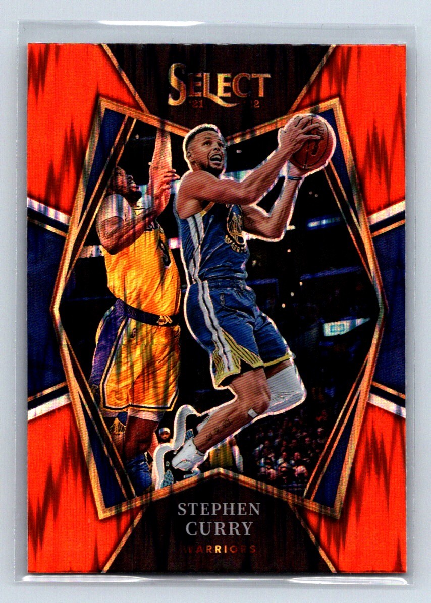 2021 Panini Select Stephen Curry #121 Golden State Warriors Orange Flash Prizms