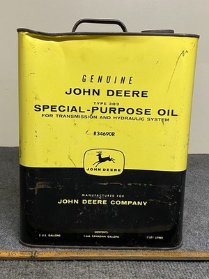 Vintage John Deere 2 Gallon Steel Special Purpose Oil Can Four Legged Logo USA