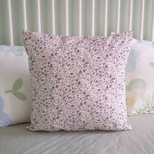 White Floral Throw Pillow Covers Set of 2 Cotton Farmhouse Cottage 18x18 in