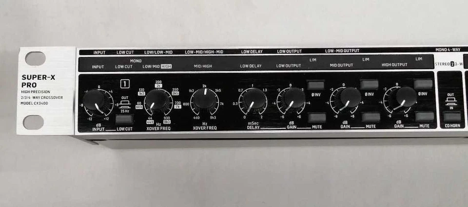 BEHRINGER CX3400 SuperX Pro | Estéreo 2/3 Vías Mono 4 Vías Crossover Buen Estado Foto 2 de 4