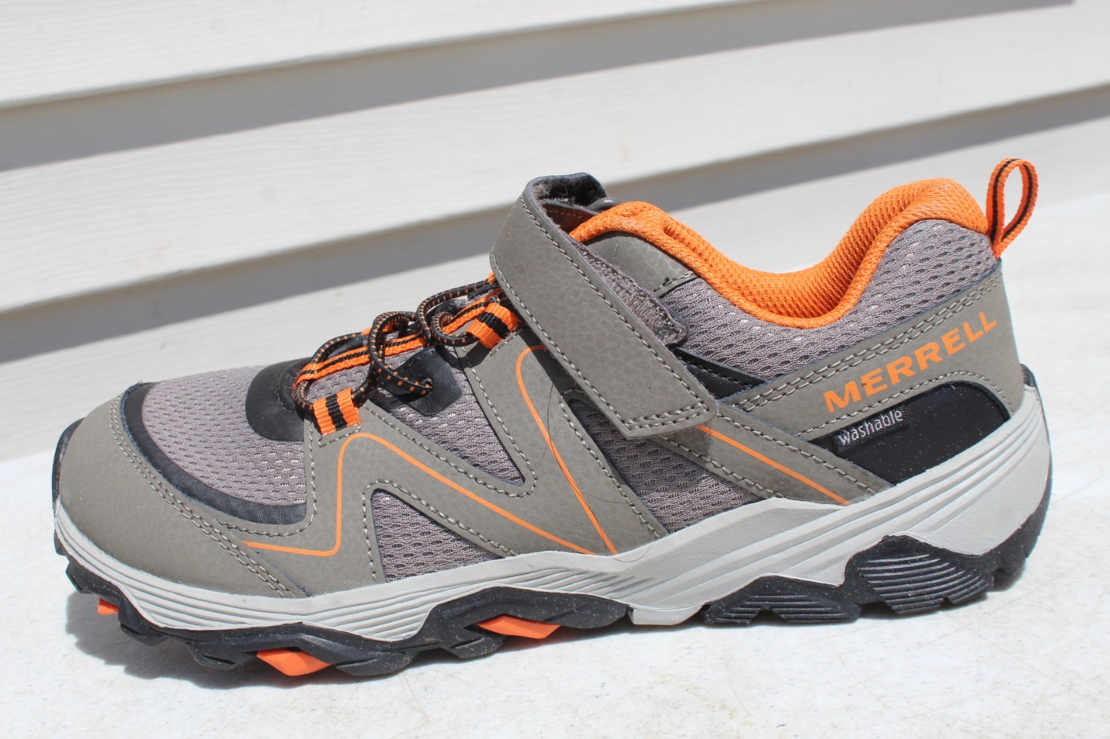 Scarpe outdoor Merrell M Trail Gunsmoke grigio arancione bambino taglia 5 5 W MK262620 36 5