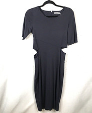 Statement Dress Women L Black Cut Out Side Event Occasion Party Sexy Club NEW