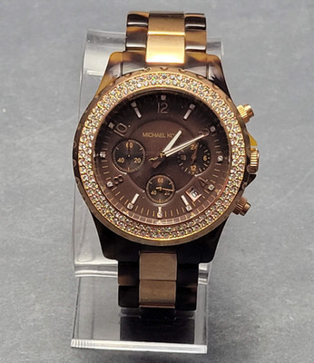 Michael Kors MK-5416 Two Tone Crystals Bezel Chronograph Women s Watch