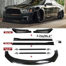 Front Bumper Lip Spoiler + Side Skirts + Rear Lip For Dodge Charger R/T GT