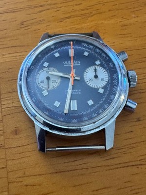 VINTAGE VULCAIN ''BLUE PANDA'' 1376 CHRONOGRAPH - VALJOUX  7733 -BLUE DIAL -REPAIR