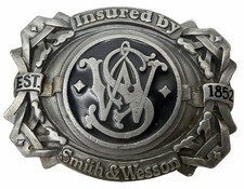 Smith Wesson S W Vintage Belt Buckle L-300 Gun Handgun Pistol Revolver USA Made