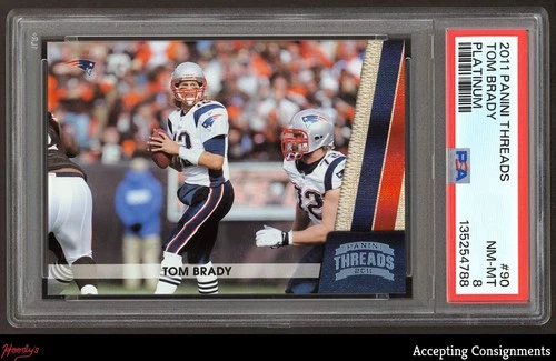 2011 Panini Threads Platinum #90 Tom Brady 17/25 PATRIOTS PSA 8 NM-MT