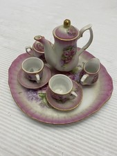 Vintage Victoria Garden Rose Miniature Complete 10 Piece Tea Set Rare
