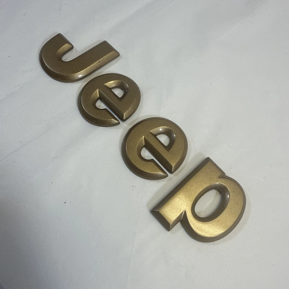 Emblema de capô Jeep Grand Cherokee dourado fabricante de equipamento original 1993-1995 ZJ emblema frontal limitado - Imagem 3 de 4