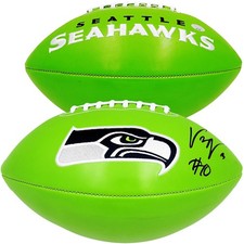 Uchenna Nwosu Autographed Signed Seattle Seahawks Green Logo Football MCS Holo