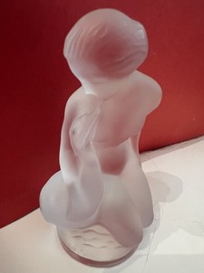 VINTAGE LALIQUE FROSTED CRYSTAL LEDA & SWAN ~ SIGNED ~ Lalique France