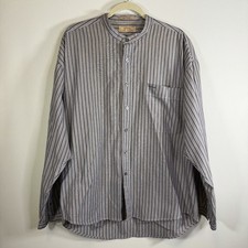 Guess Classic Sportswear men's collarless button-down shirt Vintage Preppy Y2K