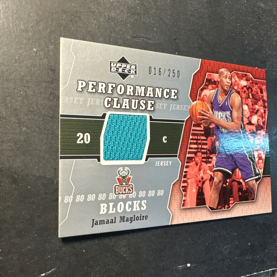 2005-06 UD Performance Clause Jamaal Magloire Game Used Patch 16 /250 Jersey - Image 2 of 4