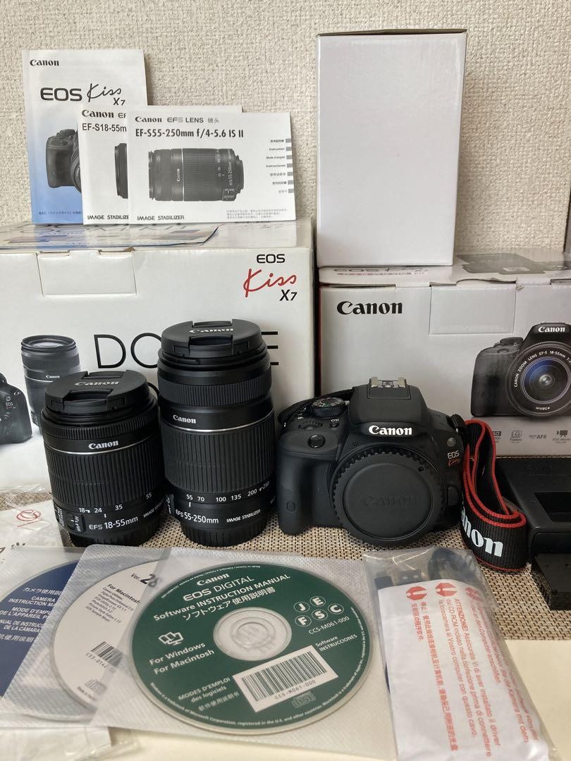 超破格フルセット Canon eos kiss x7 キヤノン 一眼レフ Canon EOS Kiss X7 レンズセット 新品SD