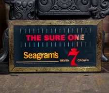 Original 1950s Seagrams 7 Crown Whiskey Motorized Moving Sign -Lights Up & Works