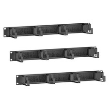 1U 19" Server Rack Cable Management Brackets Pack of 3 - Steel Cable Organi...