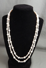 Vintage Estate 4-7mm White Cultured Pearl Bead Necklace 42"
