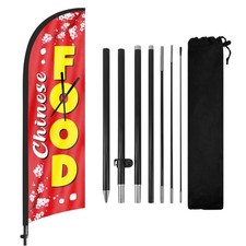 Chinese Food Advertising Feather Flag 8Ft Swooper Flag with Pole and Stake